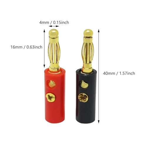WWZMDiB 4mm Banana Plugs Conectores para Cable de Altavoz 12 pzas miniatura 3