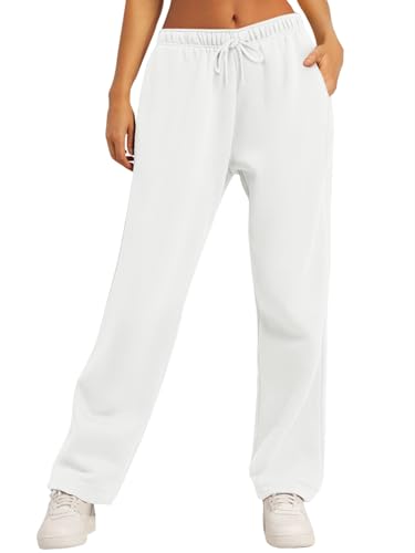 Image of AUTOMET Women's Straight Leg Sweatpants Fleece Lounge Pants | Fall Athletic Joggers with Pockets,Lightweight Soft Sweat Pants, Casual Gym Workout Pants
