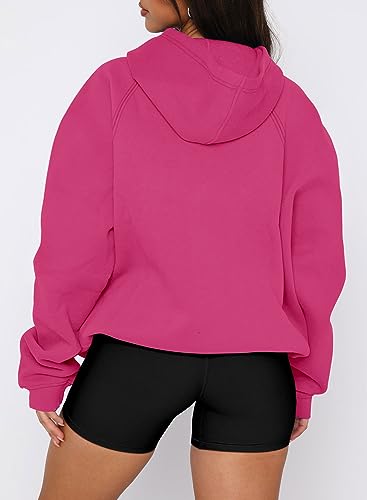 onlypuff Women Pullover Sweatshirt Long Sleeve Hoodies Kangaroo Pocket Fleece Basic Sweater