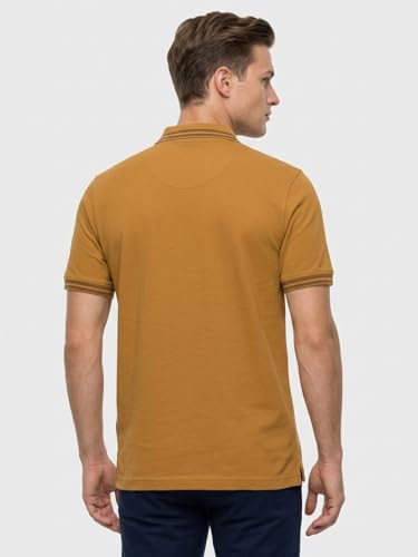 Image of Raymond Men Modern Fit Solid Pattern Pure Cotton Polo Neck Half Sleeve Casual T-Shirt