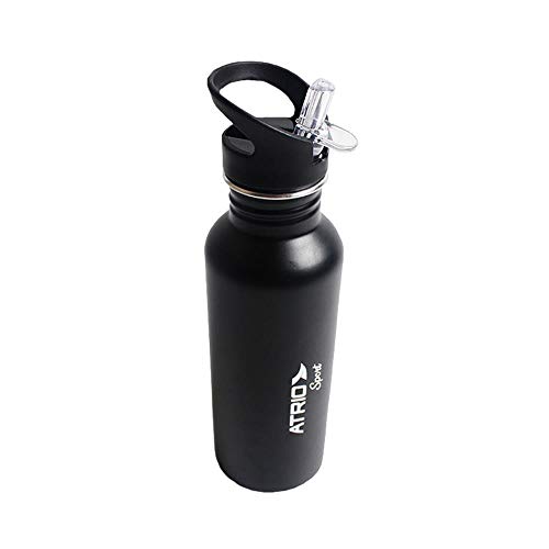 Garrafa Sport de Alumínio Preta 600ml Atrio - ES313