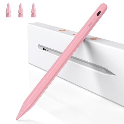 BAZO Lápiz para iPad Apple - 2018-2025 Pencil de 2ª generación de Carga rápida Palm Rejection Sensibilidad Stylus para iPad Pro 13''/12,9''/11''/iPad 6-11(A16).Gen/Mini 5/6.Gen/Air 3/4/M3-Rosa