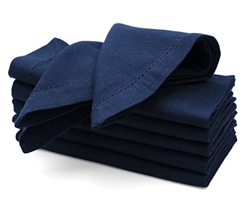 4th of July Cloth Napkins, Navy Cotton Napkin Set of 6, 100% Cotton Napkins - Blue Linen Napkin - 18x18, Farmhouse, Wedding Dinner Napkin, Navy Dining Table, Blue Linen, Oversized