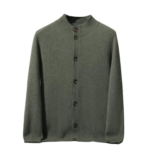 Pull col demi-roulé homme en cachemire épais un tricot de luxe boutonné