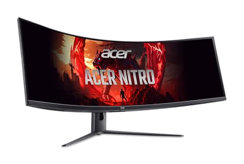 Image of Acer Nitro 49 inch Gaming Monitor | UltraWide DQHD 5120 x 1440 | 1000R 32:9 Curved | AMD FreeSync | Up to 120Hz Refresh Rate | 3ms (G to G) | 1 x Display Port 1.4 & 2 x HDMI 2.0 Ports | EI491CUR J0biiphx