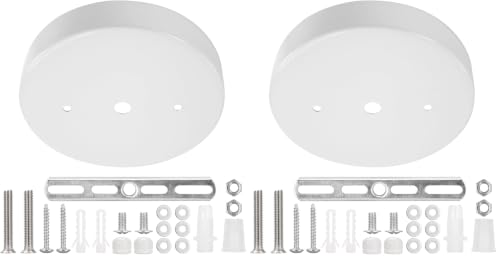 Image of Sangle Sopffy Pendant Light Canopy Kit, 5.8 Inches Ceiling Lighting Canopy Kit with All Mounting Hardware Modern Chandelier Ceiling Plate Cover for Pendant Lighting Fixtures, White (White) (Pack of 2)