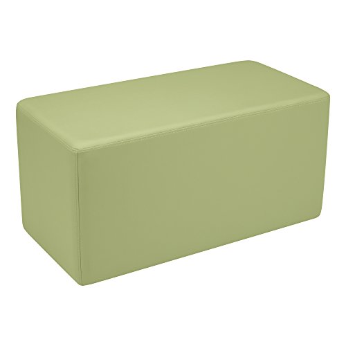 Image of Sprogs 18 inch H Structured Rectangle Stool -Flexible Modular Collaborative Soft Seating for Office, Home, Lounge and School Classrooms with Durable Frame & Set of 2 inch Casters Add-on -Fern Green