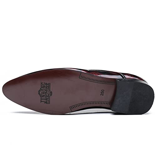 LLTMALL Men's Patent Leather Formal Dress Shoes Lace Up Pointed Toe Oxfords4