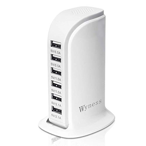 USB Tower Power Adapter 6-Port Smart IC Tech Charging Station with Quick Charge 2.1 for Phone, Table - //coolthings.us