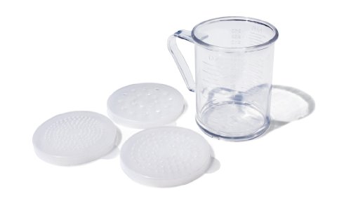 New Star Foodservice 22513 Plastic Dredge with 3 Snap-on Lid, Seasoning Sugar Spice