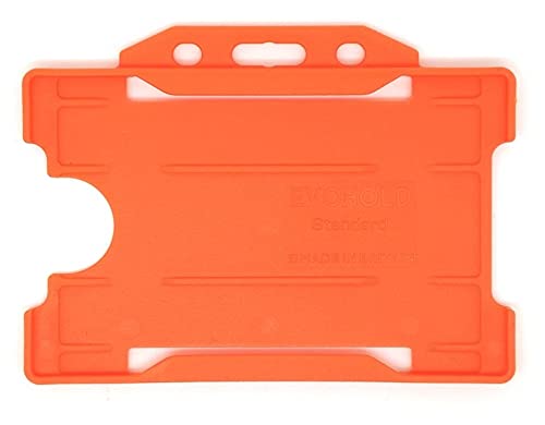 Identity-Plus: Orange Rigid Open Faced Landscape ID Card Badge Pass Holder (75)