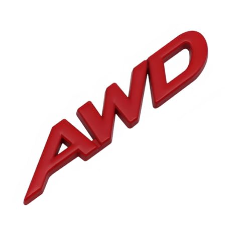 Image of 1x Metal AWD Letter Logo Emblem Badge Fits for Auto Car Trunk Large All Wheel Drive Decals (Red)