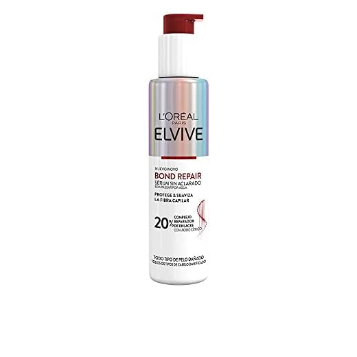 L'Oréal Paris Elvive Bond Repair Sérum sin Aclarado Rutina de Reconstrucción Profunda, Tratamiento para Reparar el Cabello Dañado, 98% Menos de Rotura