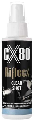 RifleCX - Anti Fog Spray Cleaner - Safety Glasses, Rifle Scopes, Red Dot Sights, and Protective Optics - Gun Cleaner for Hunting and Shooting Sports - Alcohol-Free - Includes Microfiber Cloth - 150 ml
