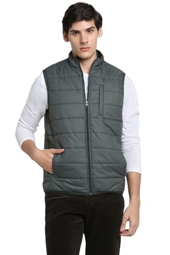 Image of Dennis Lingo Men Regular Fit Polyester Sleeveless Solid Jackets