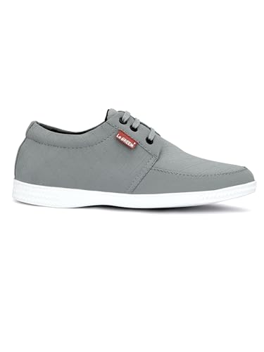 Image of Le Greem Men's Casual Lace-Up Shoes | Lightweight Synthetic Upper | Stylish & Comfortable Sneakers with Anti-Slip Sole - Black