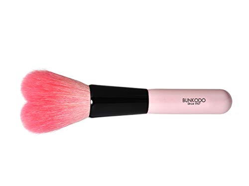 Bunkodo Kumano Fude Heart Shape Cheek Brush Goat Hair Makeup Japan