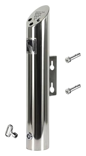 MTHHSXB Cenicero de Acero Inoxidable para Exteriores, a Prueba de Agua, para desechar Cigarrillos, bandejas para Cenizas externas de Pared para Bar, Oficina, Discoteca (46 x 7,5 cm)
