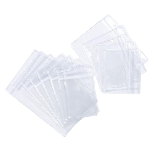 100PCS Card Holder Protector Sleeves 5.2x3.15 inches - Soft PVC Water proofing Sleeves for Name Tag Badge, ID Card,Money Accessories2