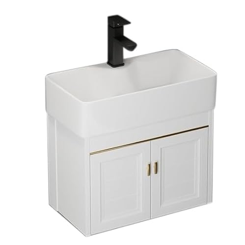 Lavandino Da Bagno Ad Angolo Lavandino In Ceramica Mobile Da Bagno In Alluminio Spaziale Con Lavandino Piscina Singola Con Rubinetto Per Lavanderia Ripostiglio Garage Cantina Esterno E Interno ( Size