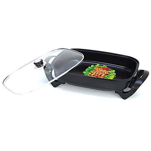 BBQ Hot Pot Hot Pot/Pan Electric Barbecue/Korean Household Function Smokeless Hot Pot Iron Plate Barbecue Commercial Non-Stick Grilled Fish Plate 1500W