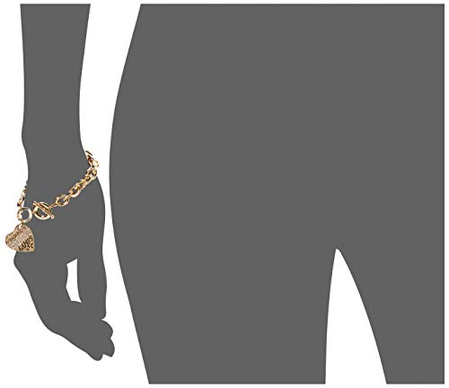 GUESS "Basic" Graffiti Logo Heart Toggle Charm Bracelet3