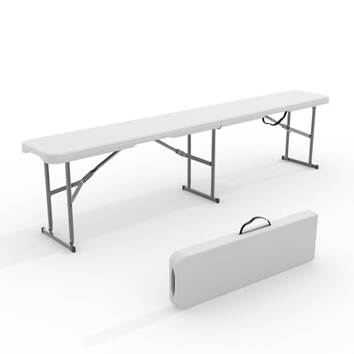 GarveeLife Portable Folding Bench 6 Foot, Plastic Foldable Bench HDPE
