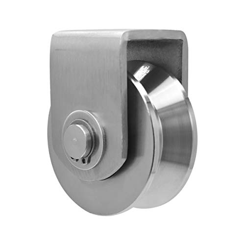 Penkwiio PK010 Grooved Wheel Pulley Block Pulley Wheel Stainless Duplex Bearing Silent Detachable Heavy Duty Traction Wheel For Material Handling And Moving Lifting Loading 1760Lb/800 Kg thumb #5