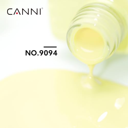 Image of CANNI Pastel Yellow Gel Nail Polish, 1Pcs Light Yellow Gel Polish Color Nail Polish High Gloss Soak Off U V Nail Manicure Salon DIY