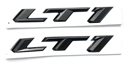 Image of Pair Set LT1 Emblem 3D Side Door Badges Sticker Nameplate Replacement for Camaro (Black)