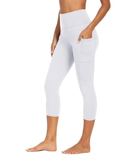 Image of GAYHAY High Waisted Capri Leggings for Women - Soft Slim Yoga Pants for Running Cycling Workout