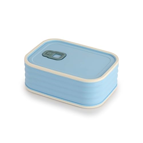 Image of CELLO Fresh Pack Large Stainless Steel Insulated Lunch Box for Office & Daily Use, Sky Blue | Food Grade, Microwave Safe Airtight Hot Case Tiffin Meal Snacks Lunch Box for Kids, Travel & Picnic