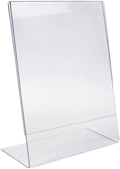 My Shopfittings Slant Back Acrylic Sign Holder A5, Portrait Frame for Signs, Brochures, Flyers, Menus, Posters - Clear Plastic Display Stand for Home, Office, Store - Multipacks Available (5)