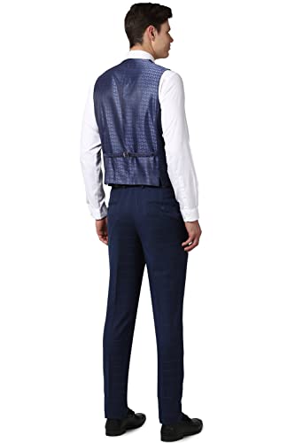Image of Peter England Men Navy Three Piece Suit