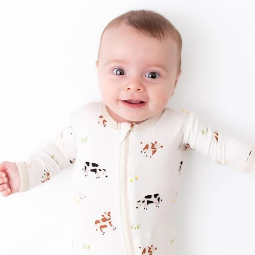 Image of Bamboo Little Soft Baby Footie Pajamas, Baby Clothes, Newborn Sleepers, 95% Viscose and 5% Spandex, 0-24 Months