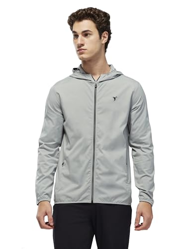 Image of TECHNOSPORT Men's Regular Fit Jacket with Zip Pockets, TS FLEXI Lightweight Windproof Quick Dry Full Sleeve Jacket for Gym Running and Travel
