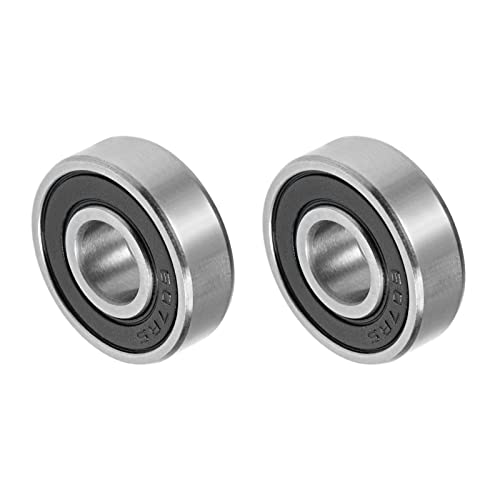 QUARKZMAN 607-2RS 7x19x6mm Bolas Rodamientos x 2uds Cromo Acero para Máquinas y Herramientas, [Doble Sellado]