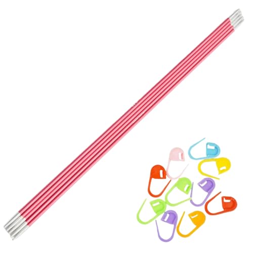 Image of KnitPro Zing 6-Inch US 0 (2.0mm) DPN Double Pointed Knitting Needles | Aluminium, Color-Coded, Perfectly Tapered Sharp Tips, 10 Stitch Markers, Works With All types of Yarns