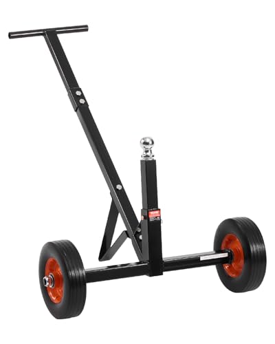 VEVOR Trailer Dolly, 600lbs Tongue Weight Capacity, Carbon Steel Trailer Mover with 16.5 inch and 22 inch Adjustable Height, 1-7/8 in Hitch Ball and 10 in Solid Tires, for Moving Car RV Boat Trailer
