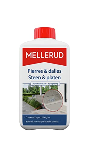 MELLERUD Imperméabilisant pierre & dalle – Protection durable contre la saleté et l'humidité – Pour béton, dalles et pavés – 1 x 1 l