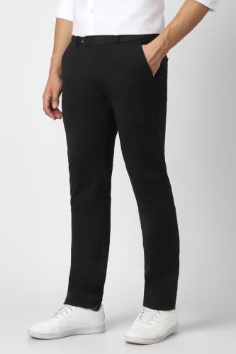 Image of Peter England Men's Premium Formal Stretchable Knit Super Slim Fit Trouser | Comfort Lycra | 360-Degree Stretch