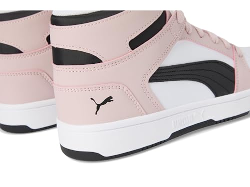 Image of PUMA Women's Rebound Layup Mid Shoes, Puma White /Puma Black /Mauve Mist 5.5 Medium