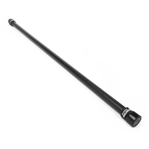 BodySport® Weighted Bar, 30 lb., Black– Strength Training Workout Bar for Men and Women – Durable Curl Bar with Secure Rubber Grip for at Home or Gym – For Yoga, Pilates, Physical Therapy, Resistance Training, and More