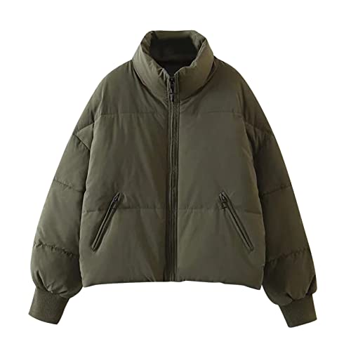 JIANROU Chaqueta acolchada para mujer de invierno, cálida chaqueta de plumón, chaqueta de forro polar para mujer, negro, abrigo clásico para mujer, abrigo de invierno para mujer, blanco, abrigo de