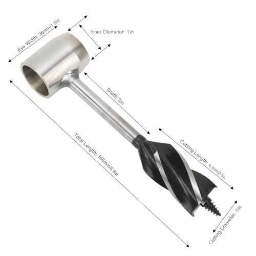 FAUOSWUK Bushcraft Settlers Tool Hand Auger Wrench Set including Storage Bag,Stainless Steel Multifunctional Portable Manual Wood Auger Drill Bit for Camping Bushcrafting (Black PU Leather - Image 4