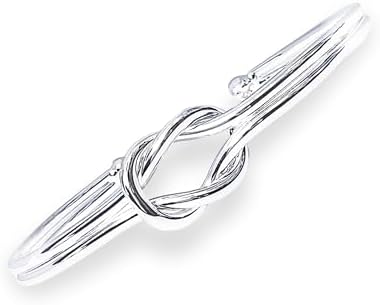Peach Bomb Silver Bangle For Women with Friendship Knot Bracelet ...