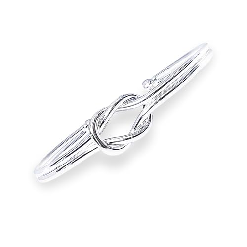 Peach Bomb Silver Bangle For Women with Friendship Knot Bracelet Design in Box. Jewellery Gift for Her Birthday, Anniversary, Mother's Day