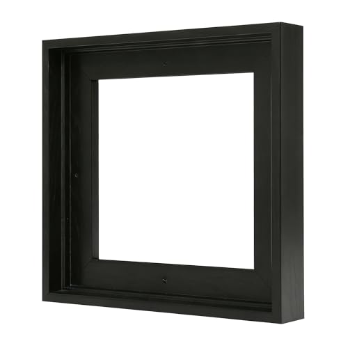 Image of Canvas Frames for 12 inchx12 inchPaintings with 0.6 inch~0.9 inch Deep Black | VAREIHNAZ Canvas Floater Frames for 12 inchx12 inchCanvas Paintings,Square Floating Frames for Wall Decor,No Glass or Back(Black)