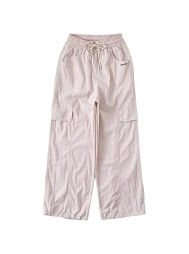 Girls Cargo Pants Y2K Baggy Straight Wide Leg Drawstring Jogger Pants with Pocket4