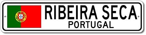 Ribeira Seca, Portugal - Portuguese Flag Street Sign - Metal Novelty Sign, Sign, Man Cave Street Sign, Portugal City Sign, Cafe Wall Decor - 4x18 inches image 5
